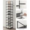 imageSONGMICS Shoe Rack 10Tier Shoe Shelf Shoe Storage Organizer 11 x 327 x 68 Inches Metal Frame NonWoven Fabric Shelves for Entryway Bedroom Black ULSH110BH01Black