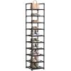 imageSONGMICS Shoe Rack 10Tier Shoe Shelf Shoe Storage Organizer 11 x 327 x 68 Inches Metal Frame NonWoven Fabric Shelves for Entryway Bedroom Black ULSH110BH01Black