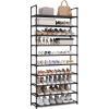 imageSONGMICS Shoe Rack 10Tier Shoe Shelf Shoe Storage Organizer 11 x 327 x 68 Inches Metal Frame NonWoven Fabric Shelves for Entryway Bedroom Black ULSH110BH01Black