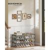 imageSONGMICS Shoe Rack 3Tier Shoe Storage Organizer SpaceSaving 116 x 361 x 21 Inches Entryway Metal Frame NonWoven Fabric Shelves Ink Black ULSH033BH01S3 Tiers 361W