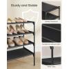 imageSONGMICS Shoe Rack 3Tier Shoe Storage Organizer SpaceSaving 116 x 361 x 21 Inches Entryway Metal Frame NonWoven Fabric Shelves Ink Black ULSH033BH01S4 Tiers 245W