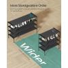 imageSONGMICS Shoe Rack 3Tier Shoe Storage Organizer SpaceSaving 116 x 361 x 21 Inches Entryway Metal Frame NonWoven Fabric Shelves Ink Black ULSH033BH01S4 Tiers 361W
