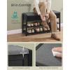 imageSONGMICS Storage Bench Bamboo Shoe Rack Entryway Furniture 315 Inches Wide Hidden Storage Compartments 2Tier Shoe Shelves for Entryway Living Room Bedroom Dorm Ink Black ULSB056B01Ink Black