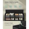 imageSONGMICS Storage Bench Bamboo Shoe Rack Entryway Furniture 315 Inches Wide Hidden Storage Compartments 2Tier Shoe Shelves for Entryway Living Room Bedroom Dorm Ink Black ULSB056B01Ink Black