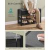 imageSONGMICS Storage Bench Bamboo Shoe Rack Entryway Furniture 315 Inches Wide Hidden Storage Compartments 2Tier Shoe Shelves for Entryway Living Room Bedroom Dorm Ink Black ULSB056B01Ink Black