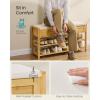 imageSONGMICS Storage Bench Bamboo Shoe Rack Entryway Furniture 315 Inches Wide Hidden Storage Compartments 2Tier Shoe Shelves for Entryway Living Room Bedroom Dorm Ink Black ULSB056B01Natural Beige