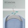 imageSONGMICS Velvet Hangers 60 Pack NonSlip Clothes Hangers with SilverColored Swivel Hooks Slim SpaceSaving for Closet HeavyDuty Summer Sand UCRF036LF02SDove Gray