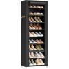 imageSONGMICS 10Tier Shoe Rack Shoe Storage Cabinet with Dustproof Cover FreeStanding Storage Organizer for Closet Entryway Hold 20 Pairs of Shoes for Sneakers High Heels Gray URXJ034GN02Black
