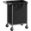 imageSONGMICS Laundry Basket with Wheels 4Section Rolling Laundry Hamper 686 Gallons 260 L Removable Liner Steel Frame with Handle 433 x 154 x 319 Inches Cream White URLS014W01Ink Black