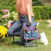 imageSONGMICS Folding Garden Kneeler and Seat Gardening Gifts for Women Men Gardening Supplies Garden Stool with Soft Thick Kneeling Pad Blue and Christmas Pattern UGGK050B01