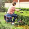 imageSONGMICS Folding Garden Kneeler and Seat Gardening Gifts for Women Men Gardening Supplies Garden Stool with Soft Thick Kneeling Pad Blue and Christmas Pattern UGGK050B01