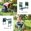 imageSONGMICS Folding Garden Kneeler and Seat Gardening Gifts for Women Men Gardening Supplies Garden Stool with Soft Thick Kneeling Pad Green and Floral Pattern UGGK050L01
