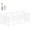 imageSONGMICS Pet Playpen Small Animal Cage Pet Fence with Cable Ties DIY Metal Enclosure for Guinea Pigs Hamsters Rabbits Hedgehogs White ULPI001W01White