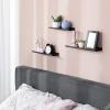 imageSONGMICS Set of 3 Wall Shelves Metal Floating Shelves Industrial WallMounted Shelving for Decorations Photos Knickknacks Multiple Layouts 6 Screws Included for Mounting Black ULFS12BK