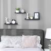 imageSONGMICS Set of 3 Wall Shelves Metal Floating Shelves Industrial WallMounted Shelving for Decorations Photos Knickknacks Multiple Layouts 6 Screws Included for Mounting Black ULFS12BK