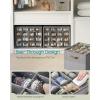 imageSONGMICS Shoe Organizers for Closet Pack 2 Shoe Storage Bins Fits 32 Pairs Fabric Containers with Handles and Clear Cover Adjustable Dividers Customizable Dove Gray ULSP556G01