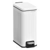 imageSONGMICS Bathroom Trash Can 16Gallon 6 L Trash Bin with Lid Slim for Small Spaces Stainless Steel Garbage Can Soft Close White ULTB563W02White