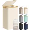imageSONGMICS Laundry Hamper with Lid Large Laundry Basket 238 Gallons 90L Removable Mesh Liner Bamboo Handles Collapsible 165 x 126 x 278 Inches Cream White ULCB509W01Cream White