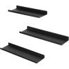 imageSONGMICS Set of 3 Wall Shelves Metal Floating Shelves Industrial WallMounted Shelving for Decorations Photos Knickknacks Multiple Layouts 6 Screws Included for Mounting Black ULFS12BK