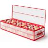 imageSONGMICS Christmas Ornament Storage Box 96 Slots of 3 Inches 38 x 132 x 69 Inches Bauble Storage Box with Dividers Oxford Fabric Zippers Side Handles Under the Bed Forest Green URFB042C01Cherry Red