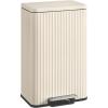 image:imageSONGMICS Trash Can 13 Gallon 50 L Garbage Can for Kitchen with Lid Pedal and Removable Inner Bucket Soft Close Stainless Steel 15 Trash Bags Code K Included Cloud White ULTB586WZ01Cream White