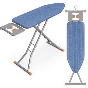 image:imageSONGMICS Ironing Board Retractable Iron Rest Foldable Iron Board 43 x 13 Inches SpaceSaving Height Adjustable Padded with Cover Hook Dove Gray ULLB003GD02SMidnight Blue