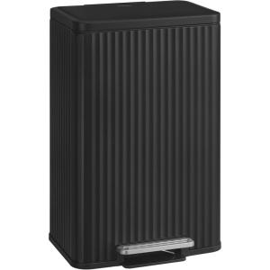 image:imageSONGMICS Trash Can 13 Gallon 50 L Garbage Can for Kitchen with Lid Pedal and Removable Inner Bucket Soft Close Stainless Steel 15 Trash Bags Code K Included Cloud White ULTB586WZ01Ink Black
