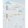 image:imageSONGMICS Clothes Drying Rack with Bamboo Hanging Rods Foldable Metal Laundry Rack SpaceSaving FreeStanding Airer Indoor Use White and Natural ULLR516W012 Tier