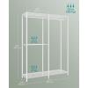 image:imageSONGMICS Clothes Rack Freestanding Wardrobe Closet Metal Clothing Racks HeavyDuty Garment Rack with Adjustable Shelves Hanging Rods Dividable 158 x 472 x 709 Inches Ink Black ULGR423B01Cloud White