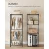 image:imageSONGMICS Clothes Rack Freestanding Wardrobe Closet Metal Clothing Racks HeavyDuty Garment Rack with Adjustable Shelves Hanging Rods Dividable 158 x 472 x 709 Inches Ink Black ULGR423B01Ink Black