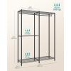image:imageSONGMICS Clothes Rack Freestanding Wardrobe Closet Metal Clothing Racks HeavyDuty Garment Rack with Adjustable Shelves Hanging Rods Dividable 158 x 472 x 709 Inches Ink Black ULGR423B01Ink Black