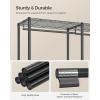 image:imageSONGMICS Clothes Rack Freestanding Wardrobe Closet Metal Clothing Racks HeavyDuty Garment Rack with Adjustable Shelves Hanging Rods Dividable 158 x 472 x 709 Inches Ink Black ULGR423B01Ink Black