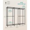 image:imageSONGMICS Clothes Rack Freestanding Wardrobe Closet Metal Clothing Racks HeavyDuty Garment Rack with Adjustable Shelves Hanging Rods Dividable 158 x 472 x 709 Inches Ink Black ULGR423B01Ink Black