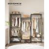 image:imageSONGMICS Clothes Rack Freestanding Wardrobe Closet Metal Clothing Racks HeavyDuty Garment Rack with Adjustable Shelves Hanging Rods Dividable 158 x 472 x 709 Inches Ink Black ULGR423B01Ink Black