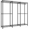 image:imageSONGMICS Clothes Rack Freestanding Wardrobe Closet Metal Clothing Racks HeavyDuty Garment Rack with Adjustable Shelves Hanging Rods Dividable 158 x 472 x 709 Inches Ink Black ULGR423B01Ink Black