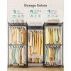 image:imageSONGMICS HeavyDuty Clothes Rack Garment Rack Portable Closet 864Inch Wide Clothing Rack with Adjustable Mesh Shelves and Hanging Rails Ink Black ULGR434B01Medium