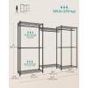 image:imageSONGMICS HeavyDuty Clothes Rack Garment Rack Portable Closet 864Inch Wide Clothing Rack with Adjustable Mesh Shelves and Hanging Rails Ink Black ULGR434B01Large