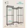 image:imageSONGMICS HeavyDuty Clothes Rack Garment Rack Portable Closet 864Inch Wide Clothing Rack with Adjustable Mesh Shelves and Hanging Rails Ink Black ULGR434B01Small