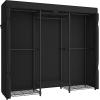 image:imageSONGMICS HeavyDuty Clothes Rack Garment Rack Portable Closet 864Inch Wide Clothing Rack with Adjustable Mesh Shelves and Hanging Rails Ink Black ULGR434B01with Fabric Cover