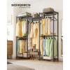 image:imageSONGMICS HeavyDuty Clothes Rack Garment Rack Portable Closet 864Inch Wide Clothing Rack with Adjustable Mesh Shelves and Hanging Rails Ink Black ULGR434B01Small