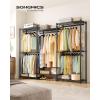 image:imageSONGMICS HeavyDuty Clothes Rack Garment Rack Portable Closet 864Inch Wide Clothing Rack with Adjustable Mesh Shelves and Hanging Rails Ink Black ULGR434B01Large