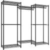 image:imageSONGMICS HeavyDuty Clothes Rack Garment Rack Portable Closet 864Inch Wide Clothing Rack with Adjustable Mesh Shelves and Hanging Rails Ink Black ULGR434B01Medium