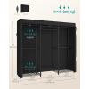 image:imageSONGMICS HeavyDuty Clothes Rack Garment Rack Portable Closet 864Inch Wide Clothing Rack with Adjustable Mesh Shelves and Hanging Rails Ink Black ULGR434B01with Fabric Cover