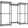 image:imageSONGMICS HeavyDuty Clothes Rack Garment Rack Portable Closet 864Inch Wide Clothing Rack with Adjustable Mesh Shelves and Hanging Rails Ink Black ULGR434B01Large
