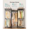image:imageSONGMICS HeavyDuty Clothes Rack Garment Rack Portable Closet 864Inch Wide Clothing Rack with Adjustable Mesh Shelves and Hanging Rails Ink Black ULGR434B01Small