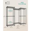 image:imageSONGMICS HeavyDuty Clothes Rack Garment Rack Portable Closet 864Inch Wide Clothing Rack with Adjustable Mesh Shelves and Hanging Rails Ink Black ULGR434B01Medium