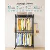 image:imageSONGMICS HeavyDuty Rolling Clothes Rack Garment Rack Portable Closet 354Inch Wide Clothing Rack on Wheels with Adjustable Mesh Shelves and Hanging Rails Hooks Ink Black ULGR413B01Medium