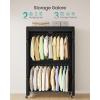 image:imageSONGMICS HeavyDuty Rolling Clothes Rack Garment Rack Portable Closet 354Inch Wide Clothing Rack on Wheels with Adjustable Mesh Shelves and Hanging Rails Hooks Ink Black ULGR413B01with Fabric Cover