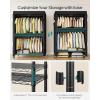 image:imageSONGMICS HeavyDuty Rolling Clothes Rack Garment Rack Portable Closet 354Inch Wide Clothing Rack on Wheels with Adjustable Mesh Shelves and Hanging Rails Hooks Ink Black ULGR413B01with Fabric Cover