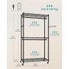 image:imageSONGMICS HeavyDuty Rolling Clothes Rack Garment Rack Portable Closet 354Inch Wide Clothing Rack on Wheels with Adjustable Mesh Shelves and Hanging Rails Hooks Ink Black ULGR413B01Medium